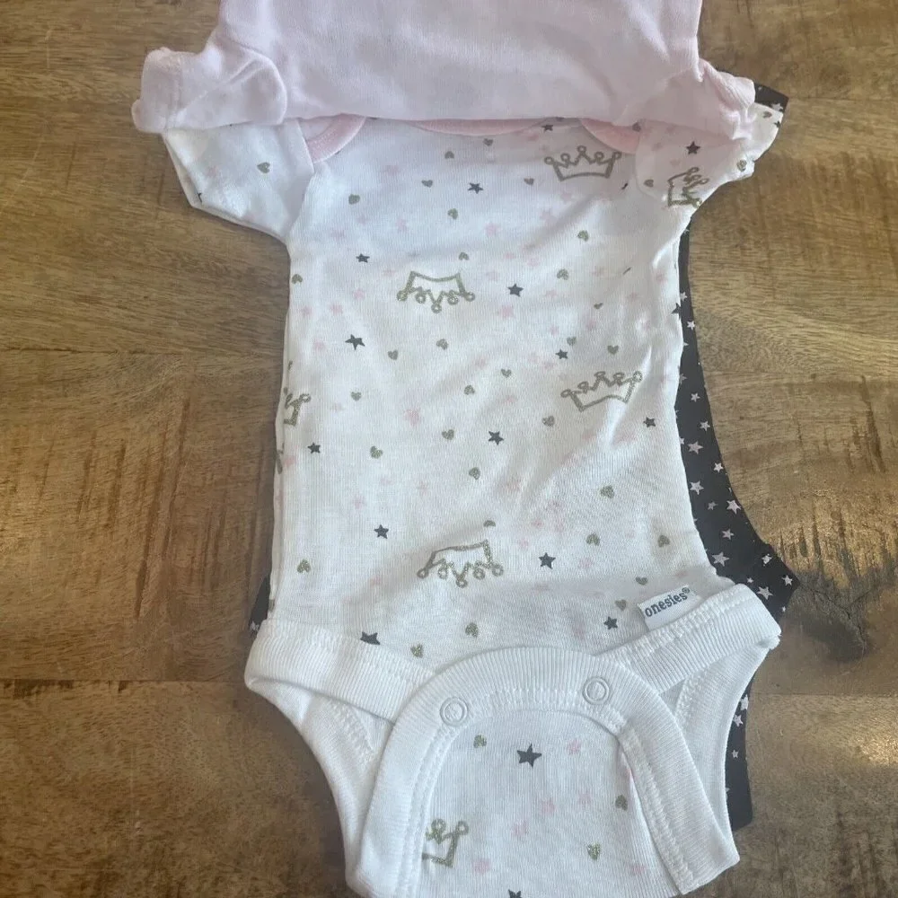 Gerber Newborn N Bodysuit Girl 3-Piece ORGANIC Cotton Dream True Onesies…